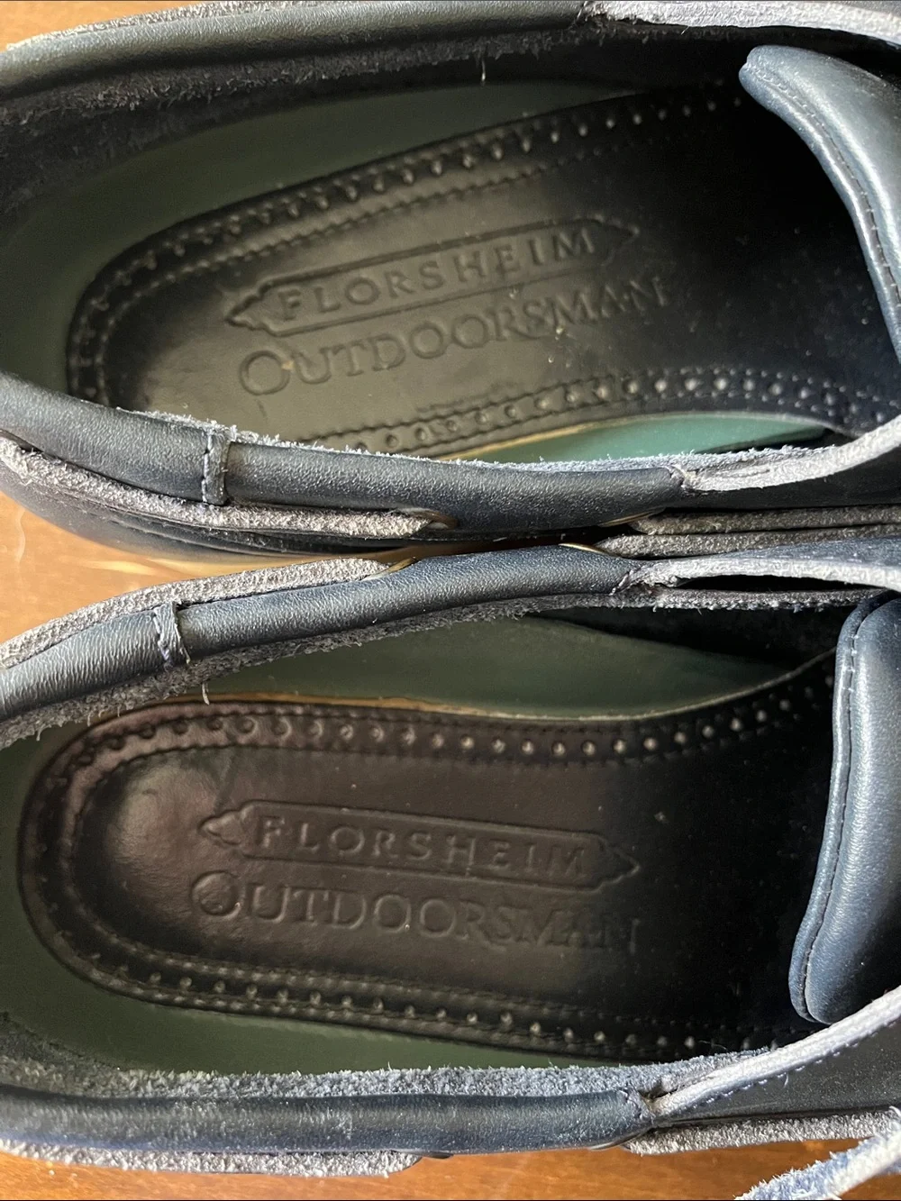 Florsheim Dark Blue Leather Boat Shoes with Lace